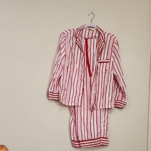 Victoria's Secret Red and White Striped Pajama Set